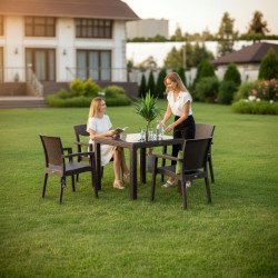 Σετ τραπέζι κήπου 1 τεμ. και 4 τεμ. Καρέκλες Trendlux καφέ