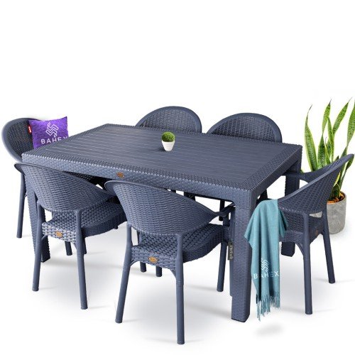 Σετ τραπέζι 90x150 cm και 6 καρέκλες Bambu Σετ τραπέζι 90x150 cm και 6 καρέκλες Bambu