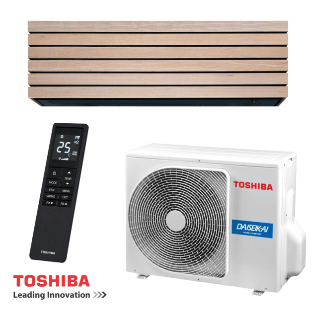 Κλιματιστικό inverter Toshiba Super Daiseikai 10 WOOD RAS-B10S4KVDG-E / RAS-10S4AVPG-E