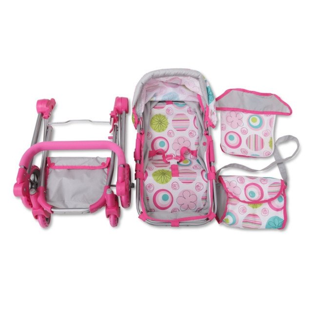 Καρότσι κούκλας Pink Rose 9651B Καρότσι κούκλας Pink Rose 9651B