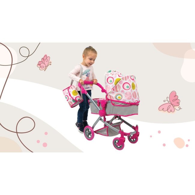 Καρότσι κούκλας Pink Rose 9651B Καρότσι κούκλας Pink Rose 9651B