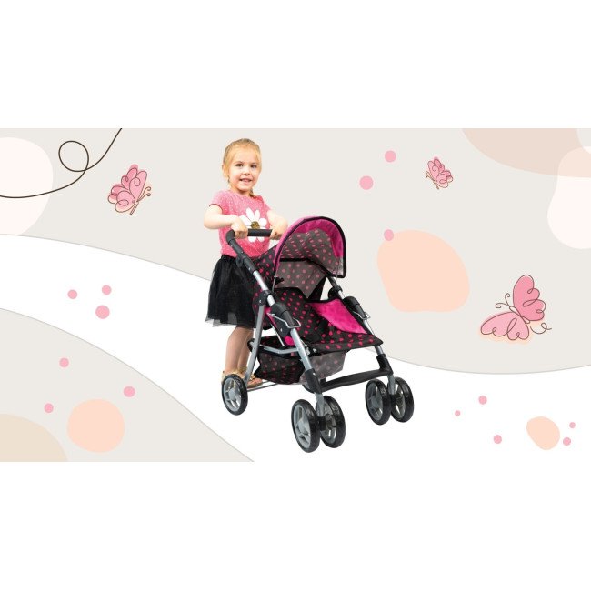 Καρότσι κούκλας Pinky dots 9352