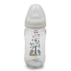Γυάλινο μπιμπερό με φαρδύ στόμιο 240 ml B0468