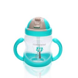 Κύπελλο με πλαστικό καλαμάκι 280ml C0582 μπλε