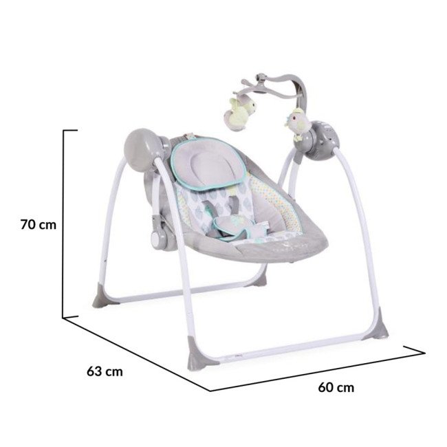 Ηλεκτρική κούνια Baby Swing+ γκρι