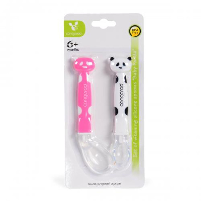 Κουτάλια σιλικόνης Baby Panda F1607 ροζ