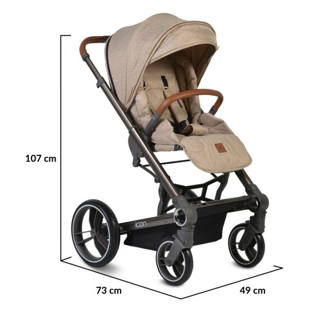 Συνδυασμένο καρότσι 2 σε 1 Εικονίδιο μπεζ Συνδυασμένο καρότσι 2 σε 1 Εικονίδιο μπεζ