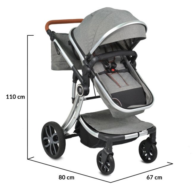 Μικτό καρότσι Polly 3 σε 1 γκρι