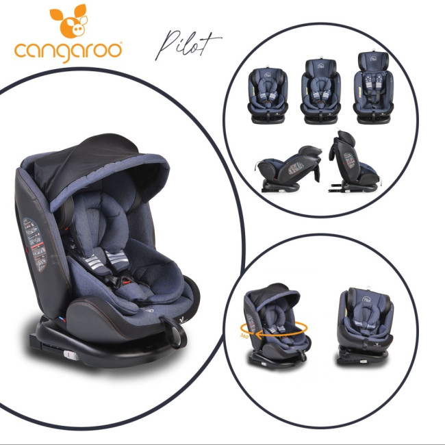 Κάθισμα αυτοκινήτου με σύστημα Isofix Pilot 360° denim Κάθισμα αυτοκινήτου με σύστημα Isofix Pilot 360° denim