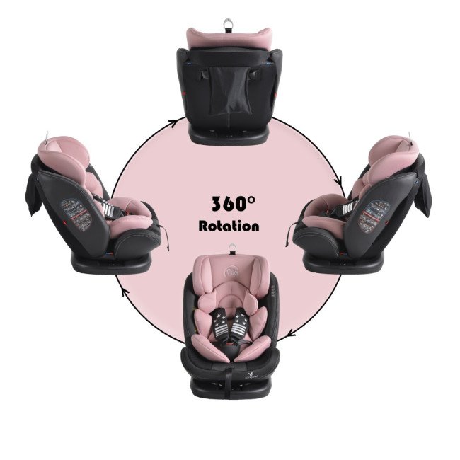 Κάθισμα αυτοκινήτου με σύστημα Isofix Pilot 360° ροζ