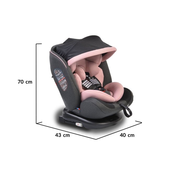 Κάθισμα αυτοκινήτου με σύστημα Isofix Pilot 360° ροζ