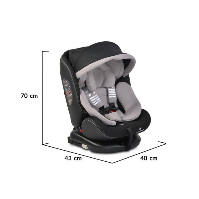 Κάθισμα αυτοκινήτου με σύστημα Isofix Pilot 360° γκρι