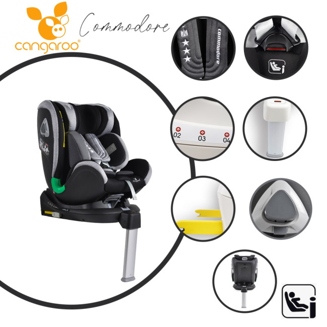 Κάθισμα αυτοκινήτου Commodore I-Size με σύστημα Isofix 360° μαύρο Κάθισμα αυτοκινήτου Commodore I-Size με σύστημα Isofix 360° μαύρο