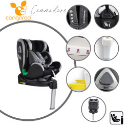 Κάθισμα αυτοκινήτου Commodore I-Size με σύστημα Isofix 360° σκούρο γκρι
