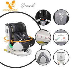 Κάθισμα αυτοκινήτου General I-Size με σύστημα Isofix 360° μαύρο