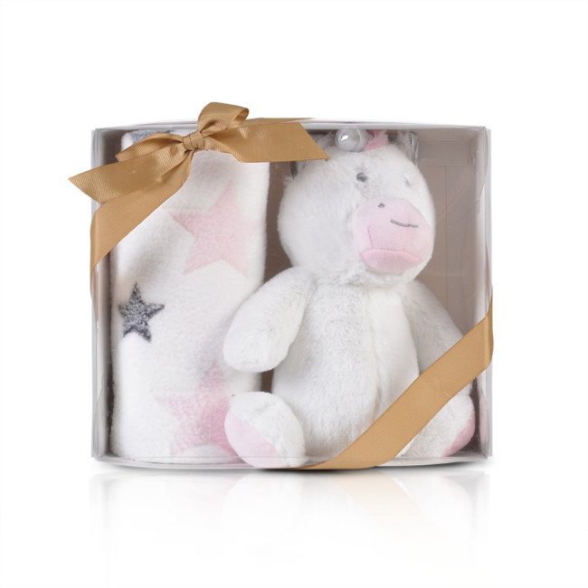 Βρεφική κουβέρτα 90/75 cm με παιχνίδι Unicorn Stars