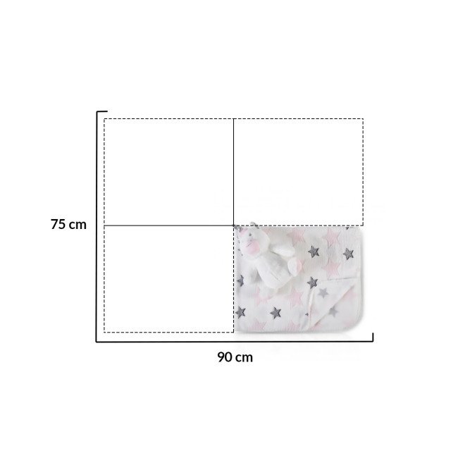 Βρεφική κουβέρτα 90/75 cm με παιχνίδι Unicorn Stars