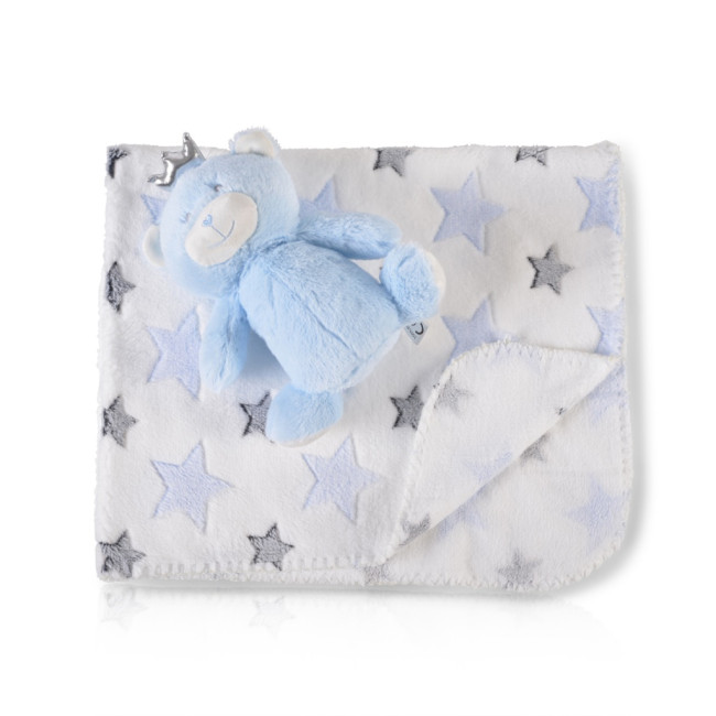 Βρεφική κουβέρτα 90/75 cm με παιχνίδι Blue Bear Βρεφική κουβέρτα 90/75 cm με παιχνίδι Blue Bear