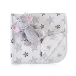 Βρεφική κουβέρτα 90/75 cm με παιχνίδι Little Elephant