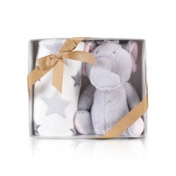 Βρεφική κουβέρτα 90/75 cm με παιχνίδι Little Elephant