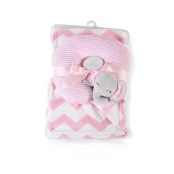 Βρεφική κουβέρτα 90/75 cm με μαξιλάρι Sammy pink