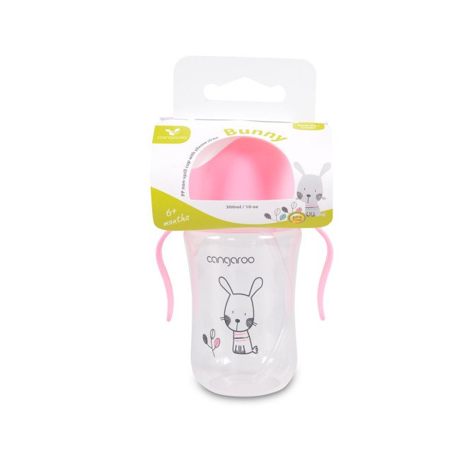 Κύπελλο με καλαμάκι σιλικόνης 300ML C0587 ροζ