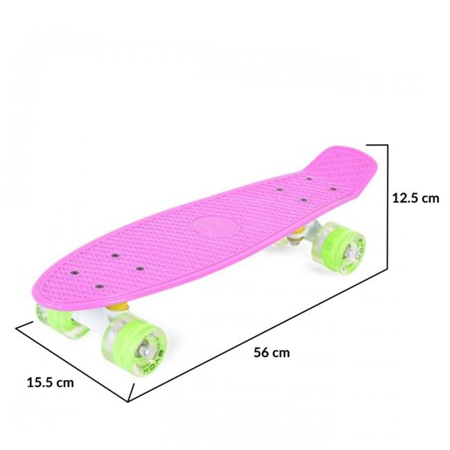 Skateboard Spice LED 22 ροζ