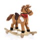 Rocking Plush Horse Thunder Khaki Wheels