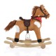 Rocking Plush Horse Thunder Khaki Wheels