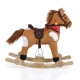 Rocking Plush Horse Thunder Khaki Wheels