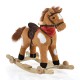 Rocking Plush Horse Thunder Khaki Wheels