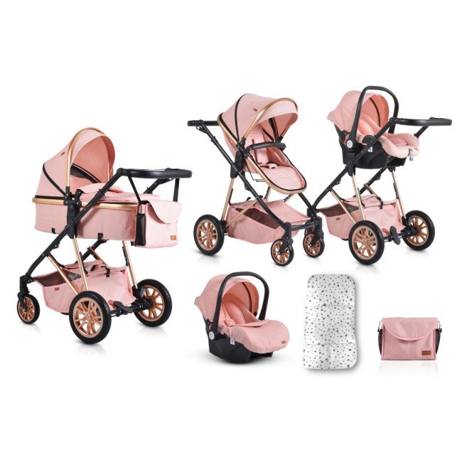 Συνδυασμένο καρότσι 2 σε 1 Midas pink