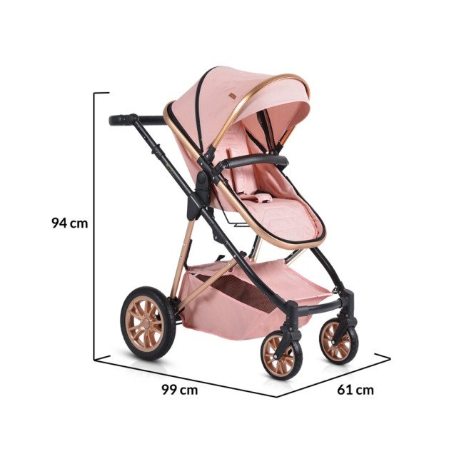 Συνδυασμένο καρότσι 2 σε 1 Midas pink