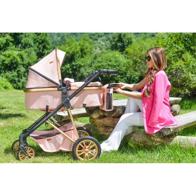 Συνδυασμένο καρότσι 2 σε 1 Midas pink