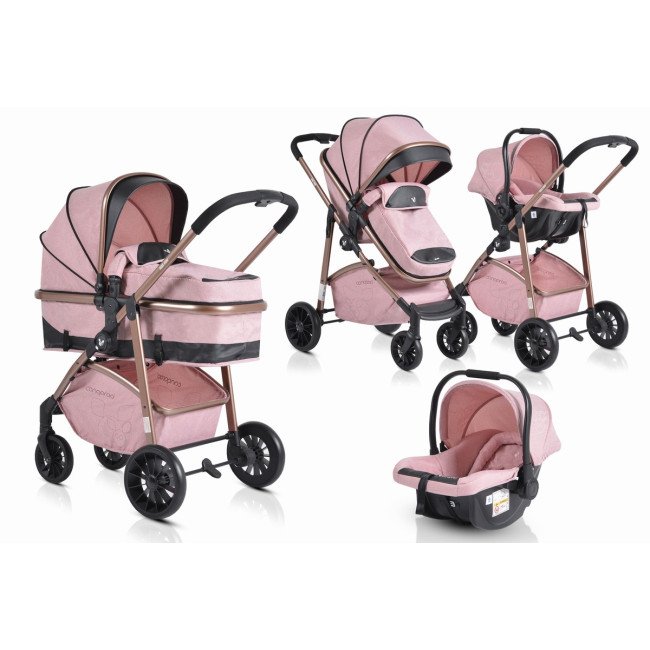 Συνδυασμένο καρότσι 2 σε 1 Milan pink