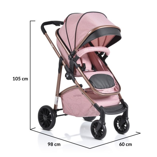 Συνδυασμένο καρότσι 2 σε 1 Milan pink