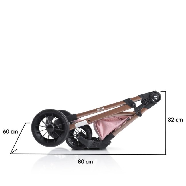 Συνδυασμένο καρότσι 2 σε 1 Milan pink