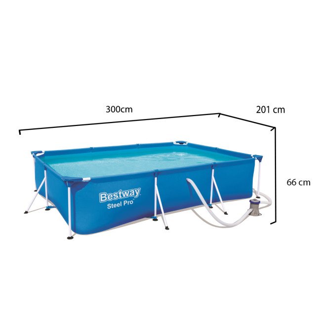 Πισίνα 56411 Steel Pro 3,00mx 2,01mx66cm Πισίνα 56411 Steel Pro 3,00mx 2,01mx66cm