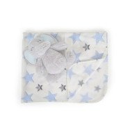 Βρεφική κουβέρτα 90/75 cm με παιχνίδι Elephant blue