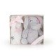 Βρεφική κουβέρτα 90/75 cm με παιχνίδι Elephant pink