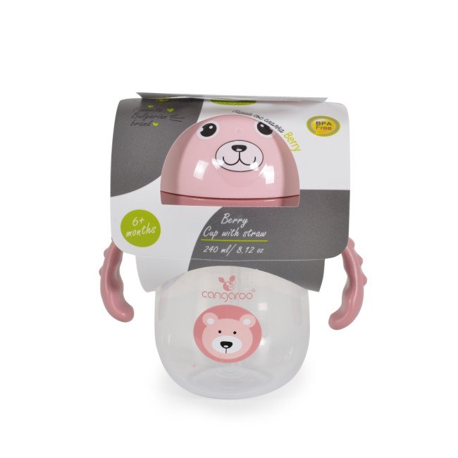 Κύπελλο με καλαμάκι 240ml Berry pink C0586