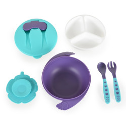 Μπολ με κουτάλι και πιρούνι Jelly blue F1730