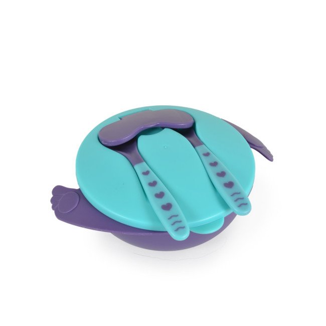 Μπολ με κουτάλι και πιρούνι Jelly blue F1730